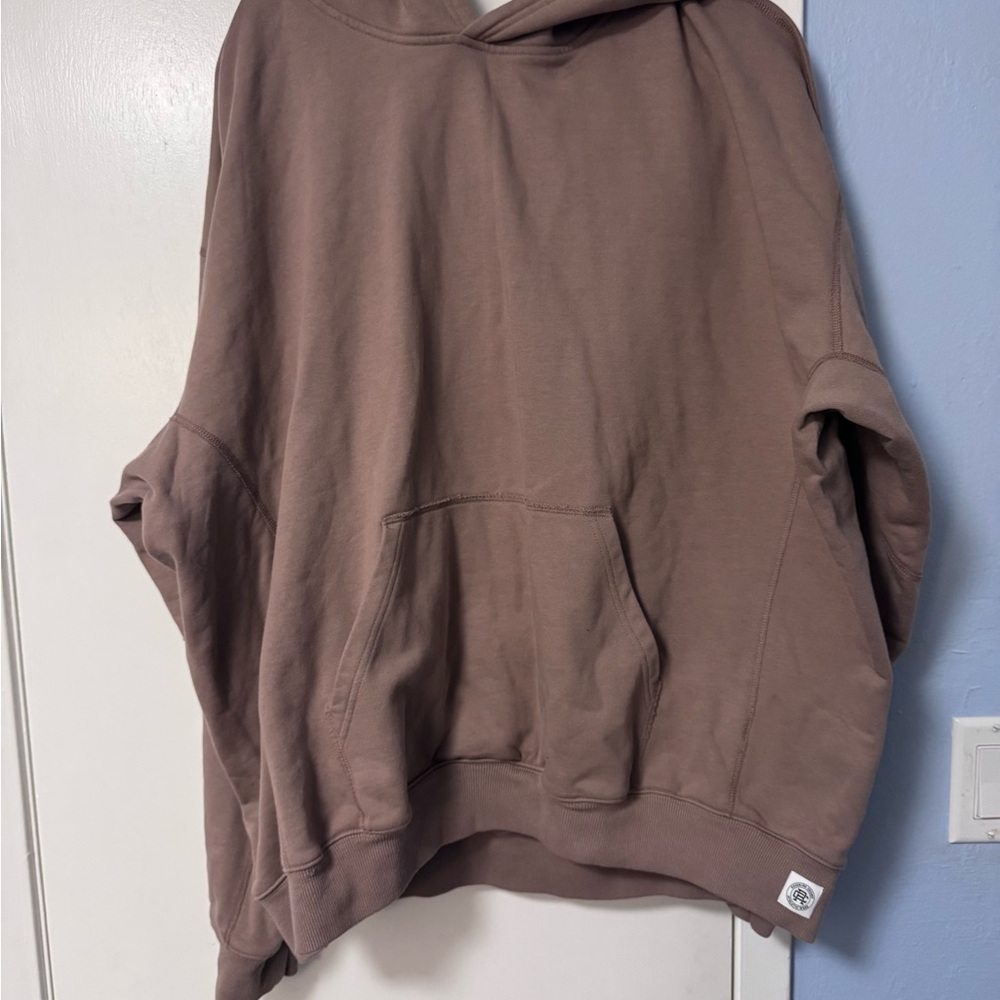 Reigning Champ Taupe Hoodie with Logo Patch size xl